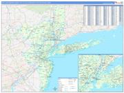 New York-Newark-Jersey City Metro Area Wall Map Basic Style 2023